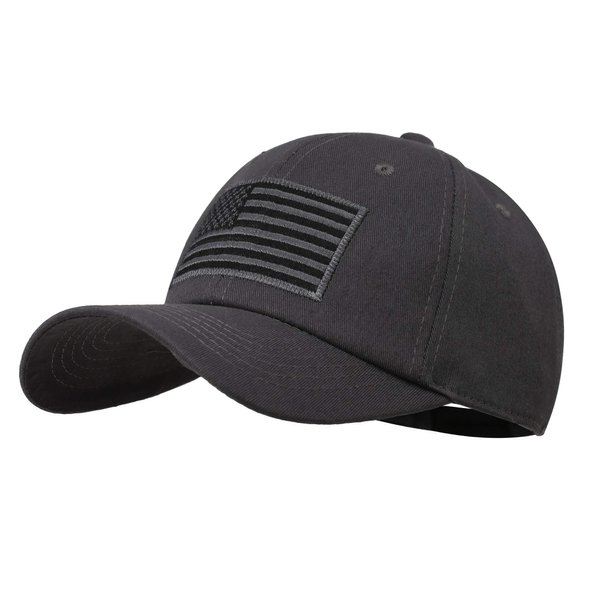American Flag Hat Men Women Adjustable USA Baseball Cap Low Profile Plain Dad Hat Outdoor Ball Cap Dark Gray