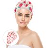 Healifty Hair Towel Wrap Coral Fleece Hair Drying Towels Cute Strawberry Absorbent Bath Hat Girl Shower Hat Quick Dry Cap Hair Wrap for Bathing