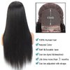 DACHIC 24 Inch 4x4 Transparent Straight Closure Wigs Human Hair HD Lace Front Wigs Human Hair Pre Plucked 150% Density Brazilian Human Hair Wigs for Black Women Middle Part