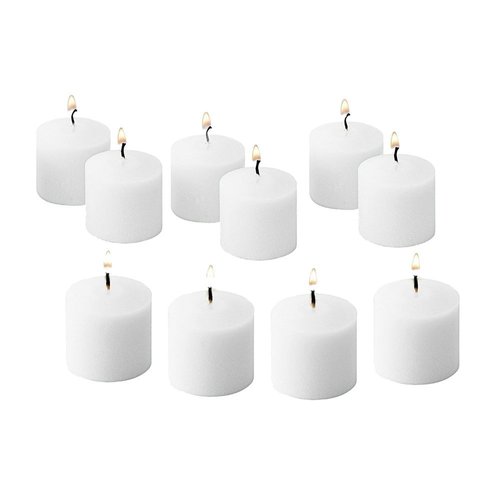 D'light Online Long 10 Hour Burn Time Unscented Votive Candles - for Birthdays, Baby Shower, Home Decoration and Weddings (White, 10 Hour - Set of 12)