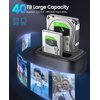 ORICO Hard Drive Docking Station Dual Bay USB 3.0 to SATA with Duplicator/Offline Clone Function External Hard Drive Dock for 2.5''/3.5'' HDD SSD Max Up to 40TB Support UASP Plug&Play-DD-C