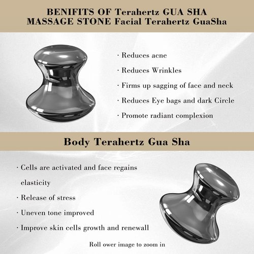 FSwsawX 2PCS Terahertz Mushroom Gua sha Facial Tool,Ice Melting Terahertz Massager for Spa Relaxing Meditation Face Eyes Roller Massage
