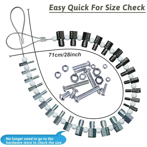 Nut & Bolt Thread Checker (Complete SAE/Inch and Metric Set) - 26 Male/Female Gauges - 14 Inch & 12 Metric - Quickly Checking Nuts and Bolts Inch or Metric and Verifying The Size and Thread Pitch