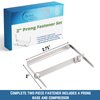 OLYMPX 50 Pcs of 2” Capacity Premium Metal Prong Paper Fastener Complete Set, 2.75 Inch Base with Standard 2-Hole Punch Compressor for Paper File Folder, 50 per Box