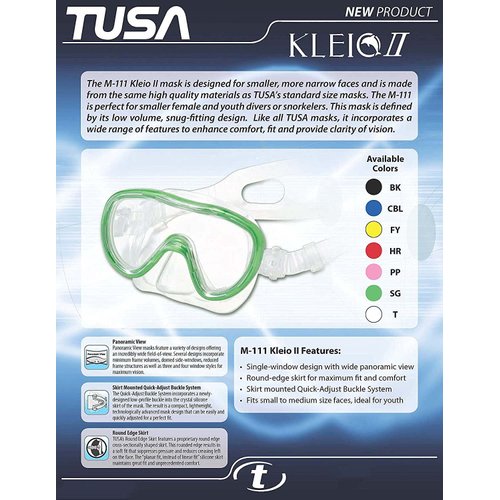 TUSA M-111-T M-111 Mini Kleio II Scuba Diving Mask, Translucent, Standard