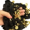 XHBTS Multi-Row Gold Coins Belly Dance Wrap & Hip Scarf, Simple Classical Style -Black 128 Gold Coins Dance Skirt and Face Tattoo Sticker Metallic Temporary Transfer Tattoo