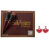SaVvam 6 Pack 100% Natural Ready to Use Maroon Hair Color & Hair Dye Cones Plus Shinny Tassel Dangle Earring (Red)