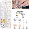 XIFEPFR 3D Nail Charms Gems Kit with Nail Art Rhinestone Glue, Flowers Aurora Bow Butterfly Bear Caviar Bead Pearl Jewelry Rhinestones for Nail Decoration with Pickup & Dotting Tools