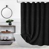 Black Boho Shower Curtain Modern Fabric Shower Curtain Shabby Chic Chenille Tufted Chevron Textured Striped Minimalist Shower Curtain 72 x 72 Inches