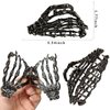 Halloween Skeleton Hand Hair Claw Clips-Metal Black Alloy Hair Clips Nonslip Terror Ghost Hand Strong Hold Hair Jaw Clips Punk Gothic Catch Clips for Women Thick or Thin Hairs Hair Accessories-Hand
