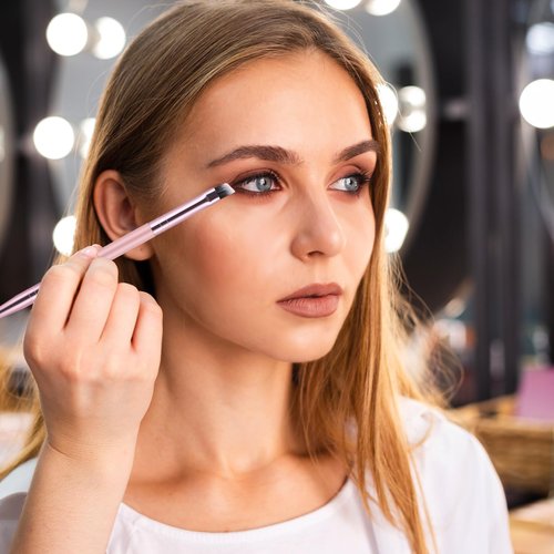 Giantree 6 Packs Duo Eyebrow Brush, Angled Eye Brow Brush and Spoolie Brush, Mini Eyelash Brush for Tinting Angled Eyebrow Precise Brow Brushing(6Pcs Set)