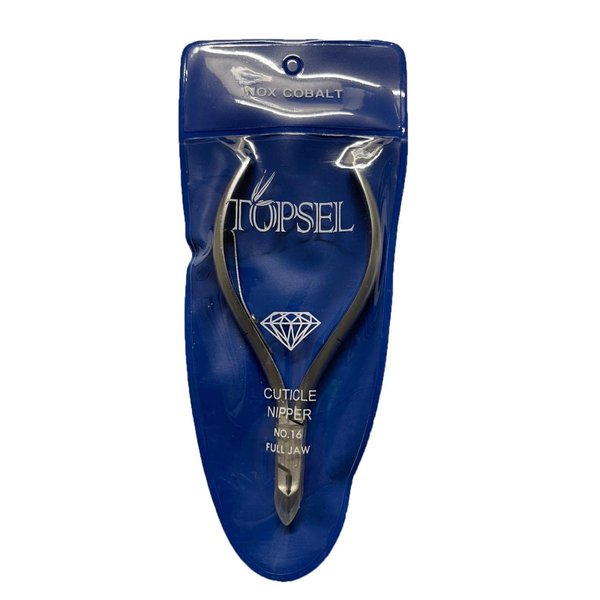 Topsel Inox Cobalt Stainless Steel Cuticle Nipper #16 Full Jaw