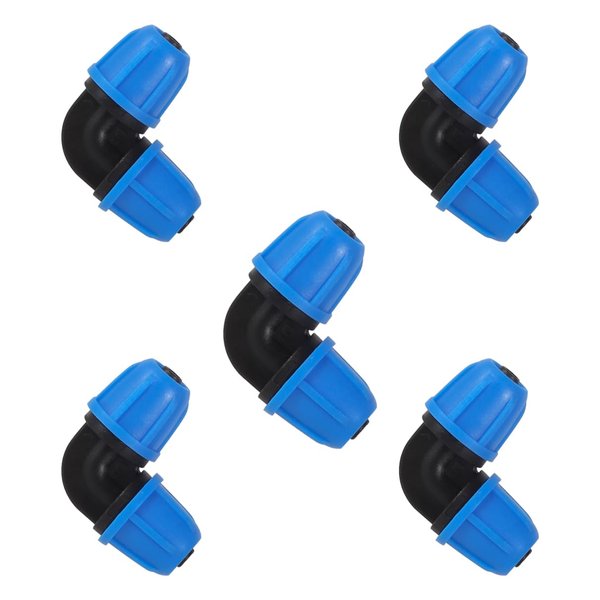 1/4 inch Drip Irrigation Fittings, Lock Barbed Elbow for ¼ in. tubing; Tubing Outside Diameter (OD) is 0.250 in., Internal Diameter (ID) is 0.170. in.(20Pcs/Pack)(Blue-Elbow)