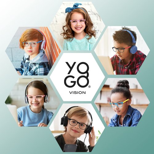 Yogo Vision Blue Light Blocking Glasses for Kids UV Protection Girls Boys Blue Light Glasses Anti Eyestrain (6 Pack)