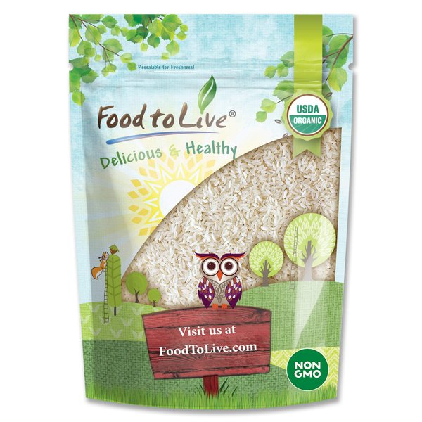 Food to Live Organic Long Grain White Rice, 3 Pounds – Non-GMO, Vegan, Kosher. Easy to Cook. Stays Separate and Fluffy. Low in Fat. Contains Iron. Perfect for Stuffing, Pilafs, Salads.