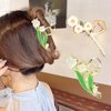 Yonchic 2-Piece Multiple Shapes Metal Hair Clips, Tulip Hair Claws for Thin/Medium Thick Hair, Elegant Daisy Barrettes Strong Hold Hair Clamps Non Slip Cute Hair Catch Clip Accessories