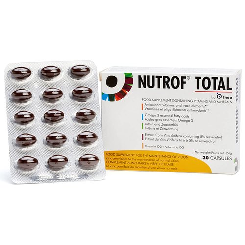 Nutrof Total Capsules – Eye Health Supplement with Lutein, Zeaxanthin, Omega 3, and Antioxidants | Daily Dose of Essential Nutrients for Optimal Eye Health | Pack of 30 Capsules