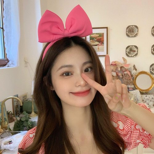 RFTWXHPN Big Pink Bow Headband for Women Girls Bowknot Hairbands for Women Christmas Hair Bows Headbands Gifts for Girls Bowknot Head Bands Halloween Cosplay Costume Accessories