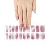 WOKOTO Semi Cured Gel Nail Strips, Gradient Pink Glittery Gel Nail Polish Stickers Full Wraps for Women, Easy to Apply&Remove, with Nail File & Wood Stick (UV/Led Lamp Required)