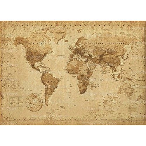 Old World Map Edible Icing image Cake Toppers