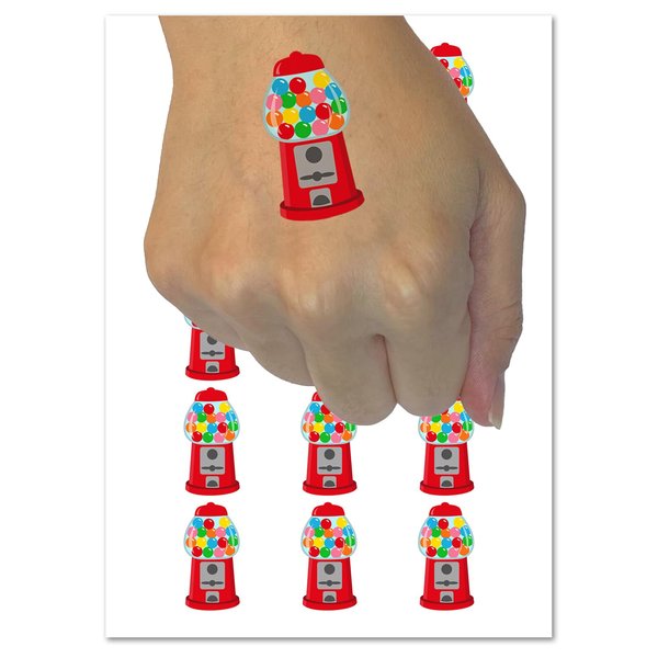 Gumball Machine Temporary Tattoo Water Resistant Fake Body Art Set Collection - 15 2" Tattoos (1 Sheet)