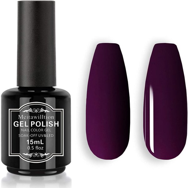 Meitawilltion Gel Nail Polish 1Pcs 15ml Gel Polish Soak Off Nail Gel Ideal For Nail Salon DIY At Home Noble Purple