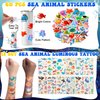 Under the Sea Party Favors Ocean Sea Animals Themed Party Supplies for Boys Girls, Bracelet Tattoo Sticker Stampers Keychain Ocean Sea Goodie Bag Fillers for Birthday Party Classroom Rewards (144 Pcs)