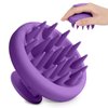HHWXMHH Scalp Massager, Soft Silicone Hair Scrubber for Hair Growth & Head Massage, Shampoo Brush Scalp Scrubber, Dry & Wet Shower Hair Brush for Women Men Adult Child (Purple)