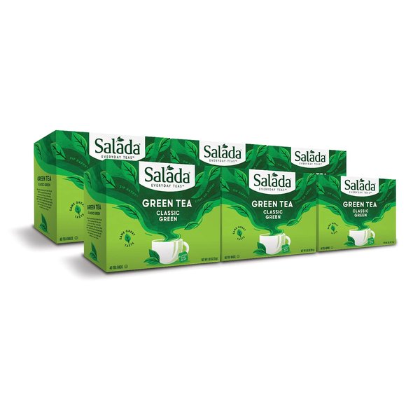 Salada Green Tea Classic Green with 40 Individually Wrapped Tea Bags Per Box (Pack of 6) Contains Caffeine Brew Hot Naturally Flavored Rich in Antioxidants Zero Calories