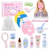 Ehome Wooden Beauty Salon Play Set Wooden Makeup Toy Set for Toddler Pretend Play Skin Care Learning Toys, Play Wood Spa Set with Face Mask Christmas Birthday Gifts for 3-8 Years Old