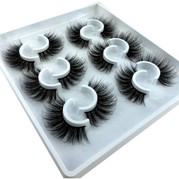 HBZGTLAD 6 Pairs Fluffy False Eyelashes Natural Faux Mink Strip 3D Lashes Pack (MDF-13)