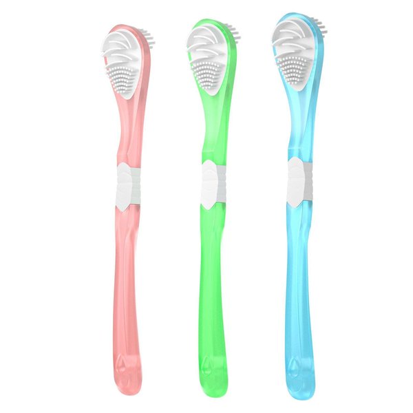 Y-Kelin Double-Side Desiged Tongue Scraper, Ultra-soft Tongue Brush Tongue Cleaner (3 PACK)