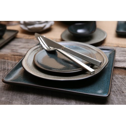 Fortessa Arezzo 18/10 Stainless Steel Flatware, 5 Piece Place Setting, Service for 1, Brushed Stainless Steel