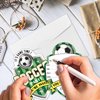 REWIDPARTY Soccer Birthday Party Invitations with Envelopes & Stickers（Set of 15） Soccer Game Shaped Fill-in Invitations Soccer Party Invite Cards Soccer Sport Party Invites Supplies for Kids Adults
