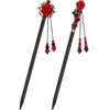 WILLBOND 2 Pieces Chinese Wooden Hair Sticks Retro Wooden Hairpins Japanese Classic Hair Chopsticks Handmade Flower Hair Accessories for Women Girl Long Hair (Classic Style)