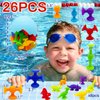 Suction Bath Toys for Kids, Suction Cup Toys Montessori Sensory Toys for 3 4 5 6 7 Year Old Boys Girls,Silicone Animal Alphabet & Numbers Sucker Toys (26 pcs)