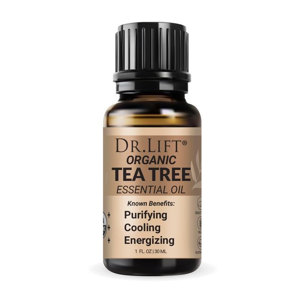 DR. LIFT Organic Tea Tree Essential Oil, 1 oz - Made in America, Cruelty-Free, Aromatherapy