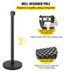 Mophorn 6PCS Stanchion Queue Post, Black 6.5ft Retractable Belt 36In Height, Stanchion Posts Queue Pole for Crowd Control Barriers