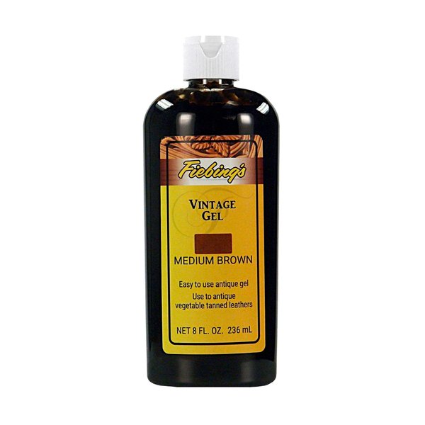 Fiebing's Vintage Gel - Medium Brown 8oz - Antique Gel for leather