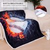 Blytheyes Baseball Blanket Throw Blanket Flannel Blanket Soft Baseball Blanket Adorable Kids Blanket Bed Blanket Super Soft Flannel Sofa Blanket for Office, Bedroom, Travel, All Seasons 50 * 60inch