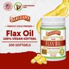 Barlean's Vegan Flaxseed Oil Supplements, Cold-Pressed Flax Seed Supplement Softgels with 1650 mg ALA Fatty Acids, 100 Count