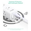 Surge Protector Power Strip - 9 Widely Spaced Multi Outlets, Wall Mount, 3 Side Outlet Extender with 5Ft Extension Cord, Flat Plug for Home Office