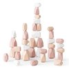 Comfy Cubs Stacking Rocks 36 Pieces, 36 Months+, Educational Toddler Stacking Blocks, Promotes Imagination, Balance & Fine Motor Skills - Wooden Rocks Sensory Toys Gift for Kid, Girl Pack