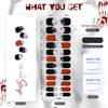 24pcs Halloween Semi Cured Gel Nail Stickers Long Lasting Manicure Nail Wraps Salon-Quality Semi-Cured Gel Nail Strips UV Lamp Required Semicured Gel Nail Wraps for Women (Trick Cat 065)