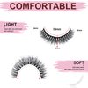 SONAFEEL Short Eyelashes Curly Lashes 12mm Fluffy Mink Lashes D Curl 10Pairs Short Russian Strip Lashes Pack Reusable False Eyelashes