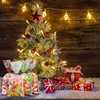 ERKOON 200 PCS Christmas Cellophane Treat Bags Clear Cookie Candy Bags Goodie Bags Xmas Gift Bags with 250 PCS Twist Ties for Christmas Party Supplies (4 Styles)