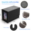 SANZIE Card Deck Box for MTG Commander Deck Box with 2 Toploaders 35PT fits 260+ Single Sleeved Trading Cards TCG Deck Box for Magic Game Cards (Black&Grey)