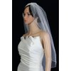 Bridal Veil Ivory 1 Tier Fingertip Length Scallop Edge With White Seed Beads
