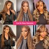 𝐒𝐔𝐍𝐓𝐔 13x6 Ombre Highlight Lace Front Wig 4/27 Body Wave Human Hair Wigs SKINLIKE Invisible Ultra-thin HD Transparent Lace Frontal Wigs Pre Plucked with Baby Hair 180% Density Wig(26 Inch)