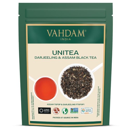 VAHDAM, UNITEA Black Tea Leaves +170 Cups,12oz | Blend Of Darjeeling Tea & Assam Tea | ROBUST & FLAVORY Black Tea Loose Leaf | Unblended Single Origin Tea | Vacuum Sealed Pack